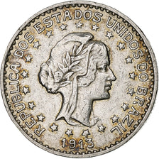 Brazil, 1000 Reis, 1913, Silver, AU(50-53), KM:513