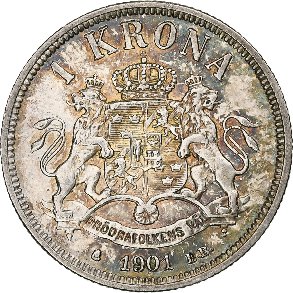 Sweden, Oscar II, Krona, 1901, Silver, AU(50-53), KM:760