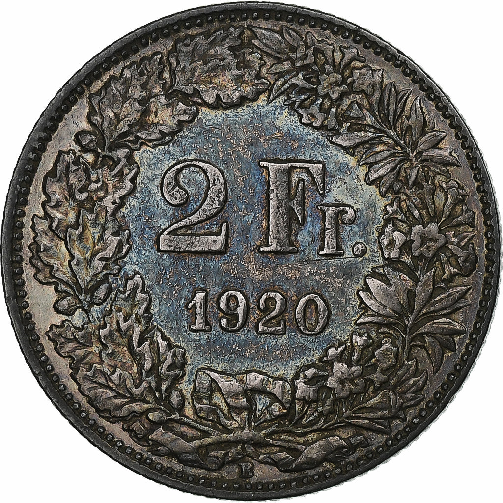 Switzerland, 2 Francs, 1920, Bern, Silver, AU(50-53), KM:21