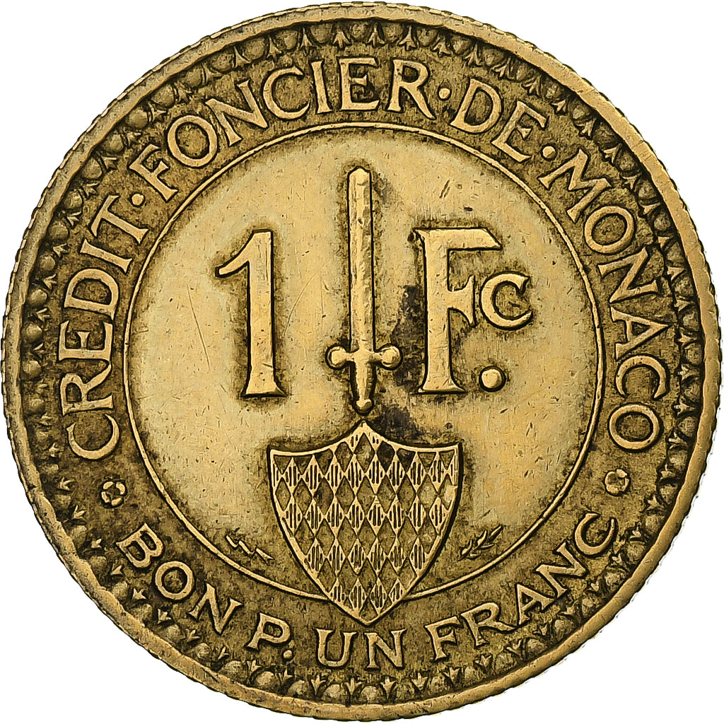 Monaco, Louis II, Franc, 1946, Poissy, Aluminum-Bronze, SS+, Gadoury:MC128