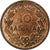 Grécia, George I, 10 Lepta, 1869, Strassburg, Cobre, AU(50-53), KM:43