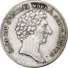 Svezia, Carl XIV Johan, 1/8 Riksdaler, 1832, Argento, BB+, KM:626
