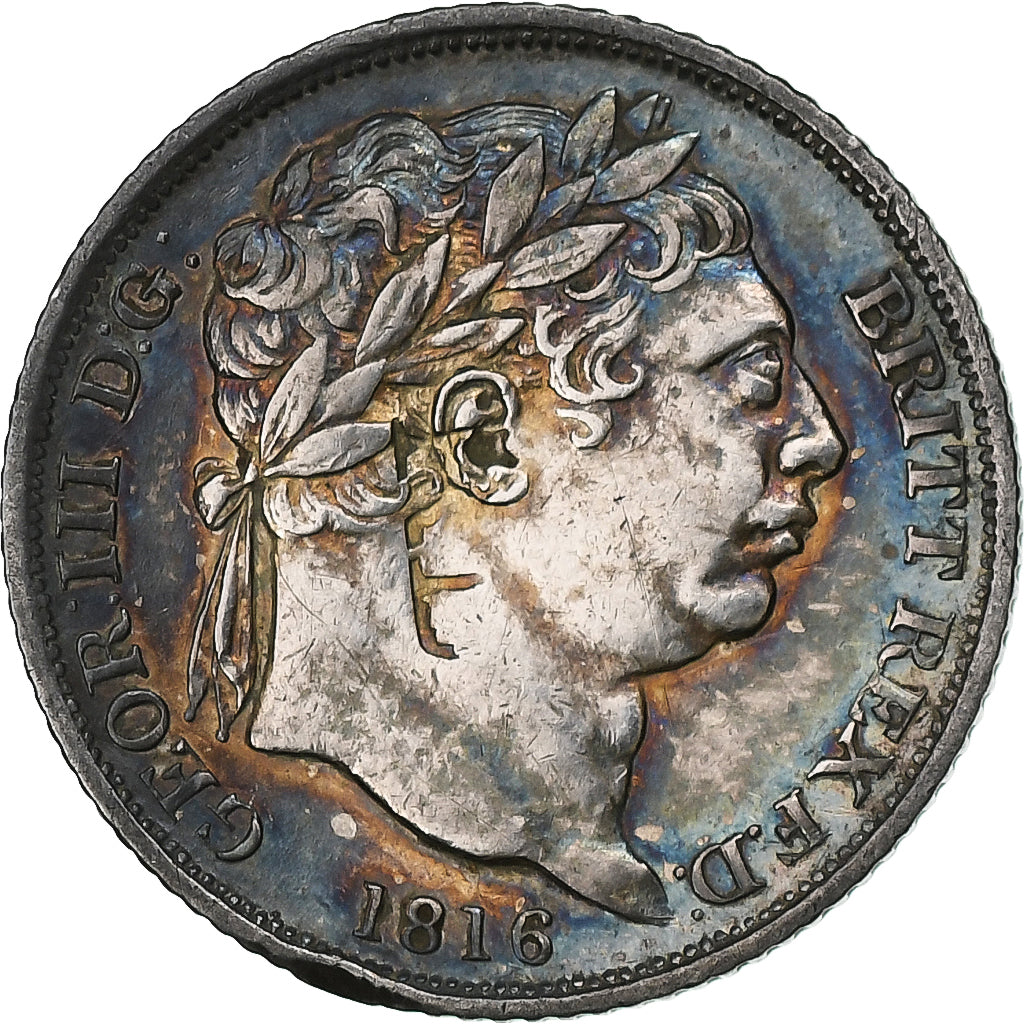 Great Britain, George III, 6 Pence, 1816, Silver, EF(40-45), KM:665