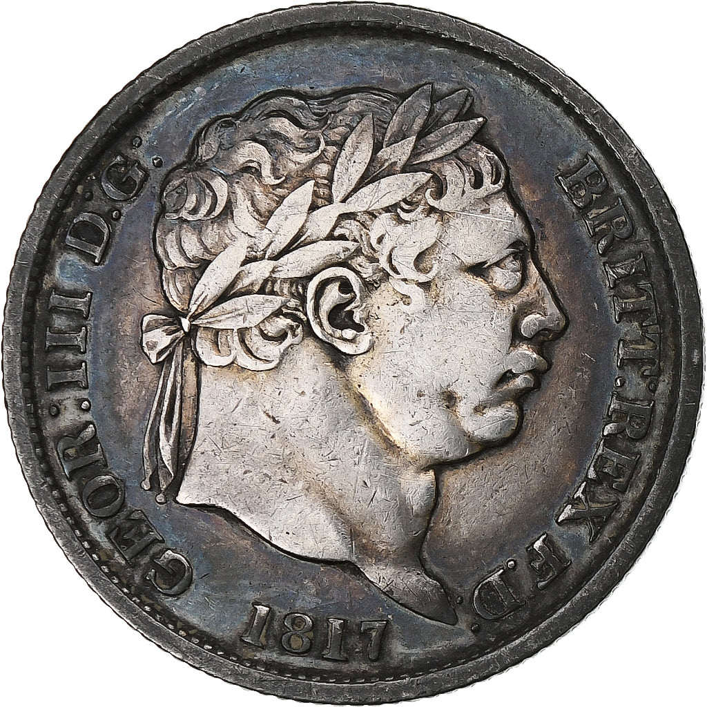 Großbritannien, George III, Shilling, 1817, Silber, SS, KM:666