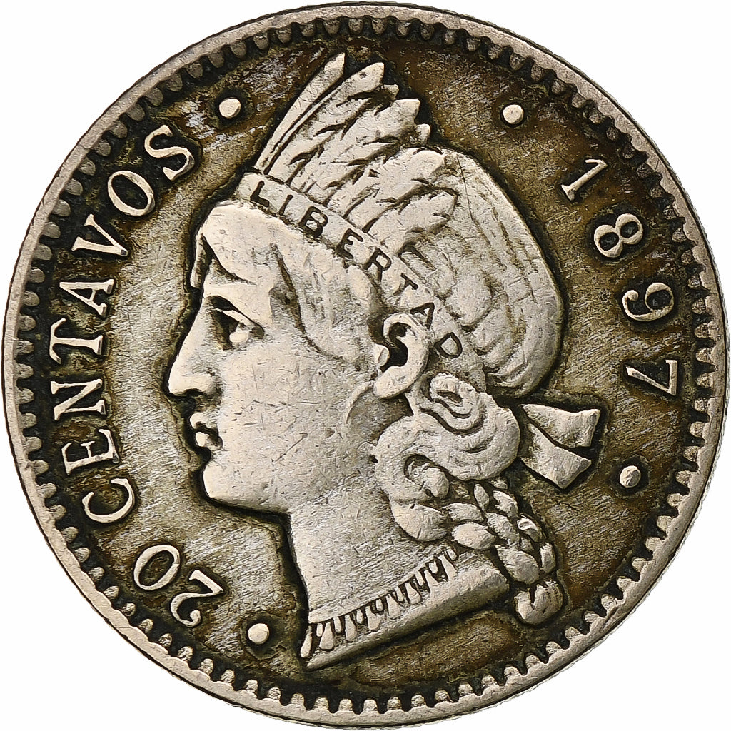 República Dominicana, 20 Centavos, 1997, Dominican Republic Mint, Plata, MBC