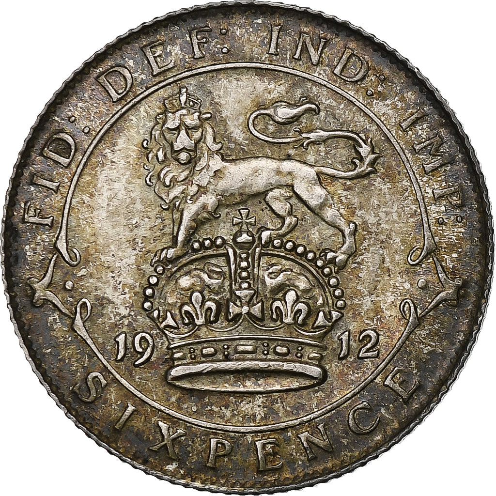 Great Britain, George V, 6 Pence, 1912, Silver, AU(50-53), KM:815