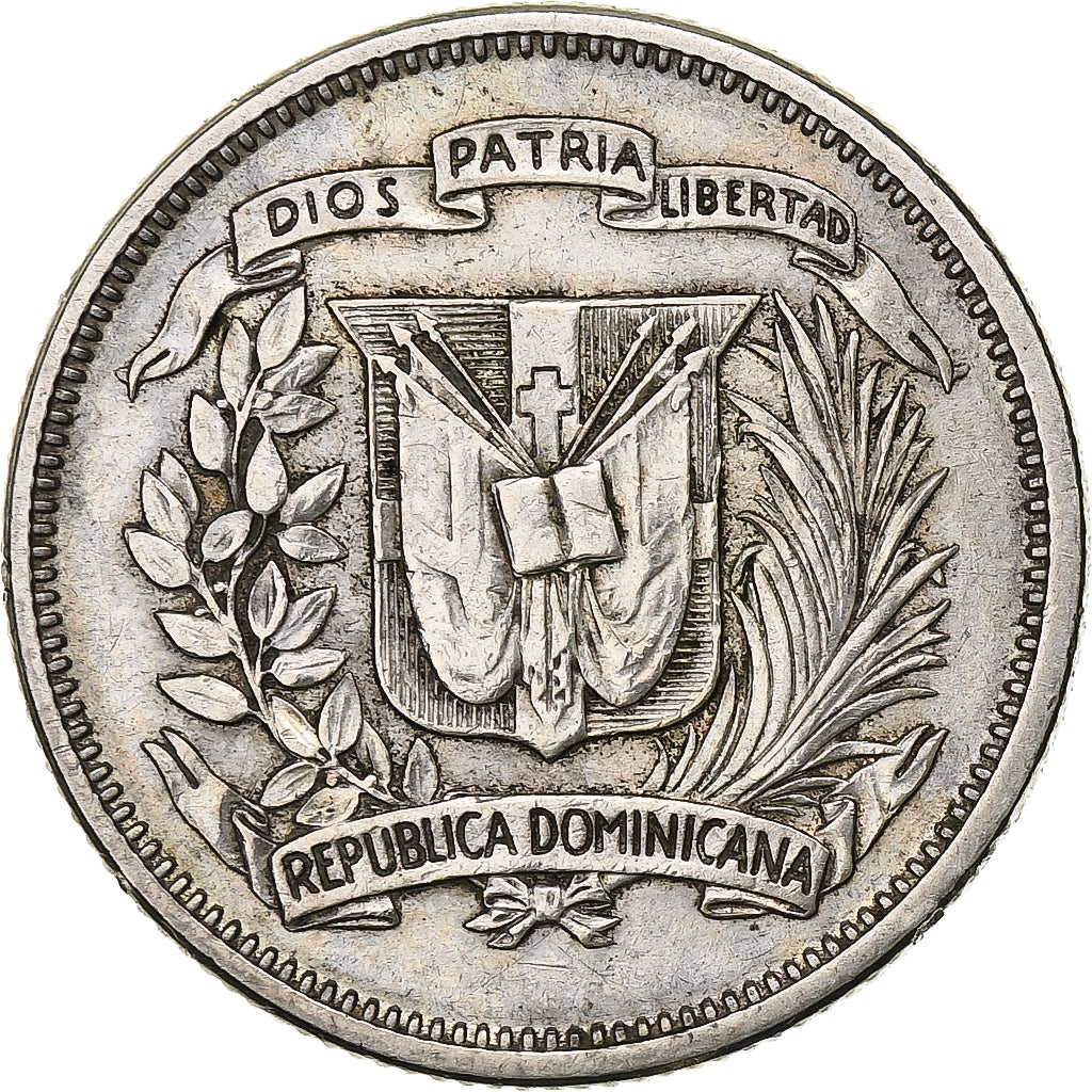 Repubblica domenicana, 25 Centavos, 1942, Argento, BB, KM:20