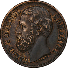 Romania, Carol I, 2 Bani, 1879, Copper, AU(50-53), KM:11.2