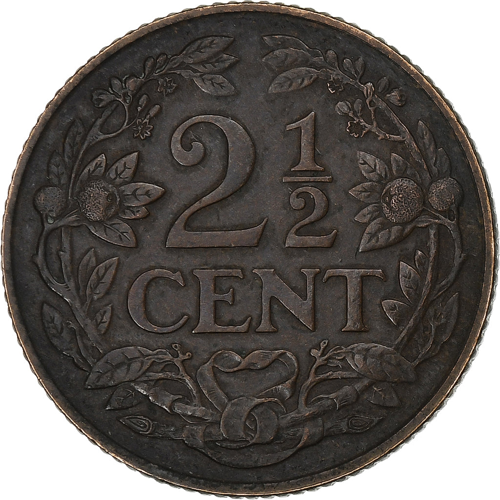 Netherlands, Wilhelmina I, 2-1/2 Cent, 1916, Bronze, EF(40-45), KM:150