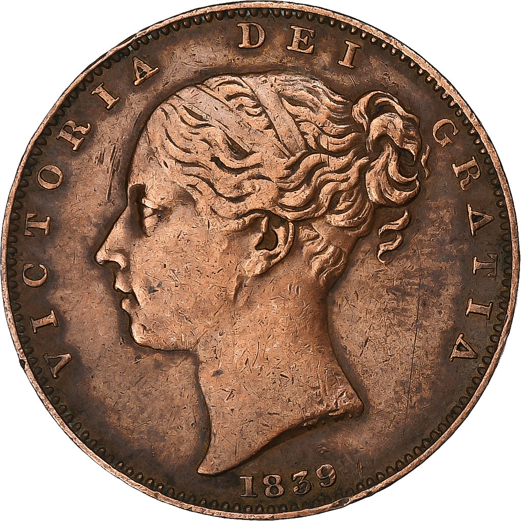 Isle of Man, Victoria, Farthing, 1839, Copper, EF(40-45), KM:12