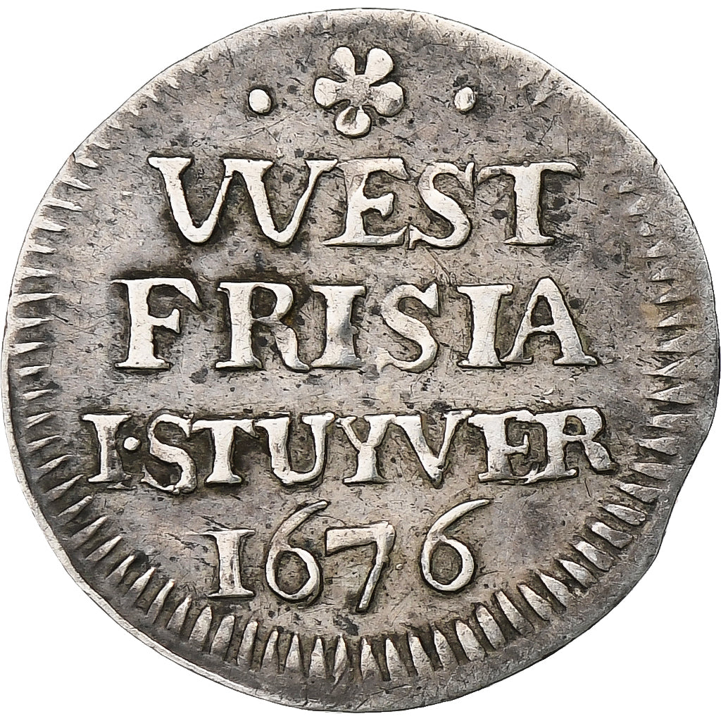 Niederlande, WEST FRIESLAND, Stuiver, 1676, Enkhuizen, Silber, SS, KM:71