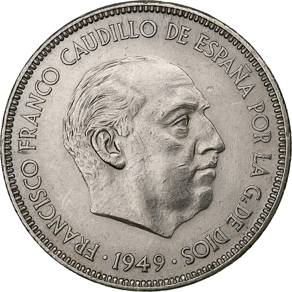 España, Caudillo and regent, 5 Pesetas, 1950, Madrid, Níquel, EBC, KM:778