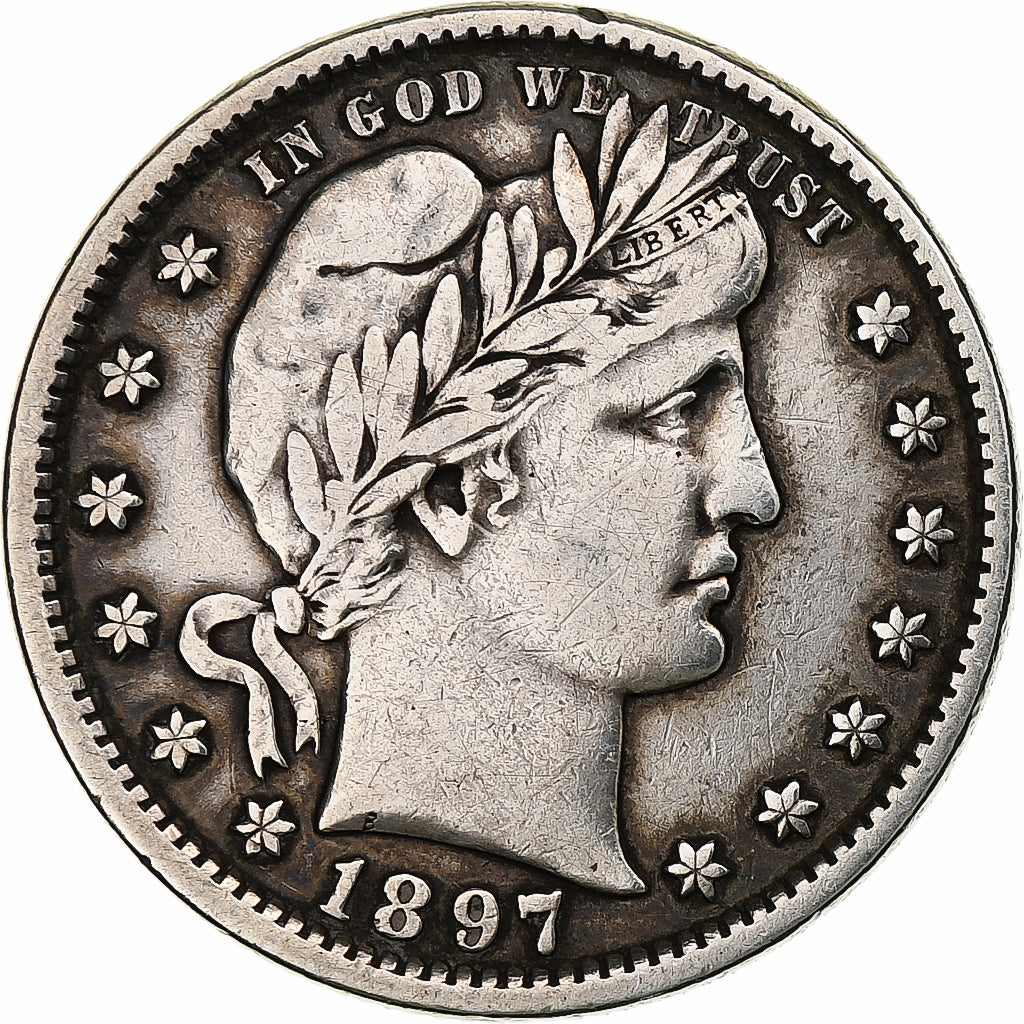 United States, Quarter, Barber Quarter, 1897, U.S. Mint, Silver, EF(40-45)