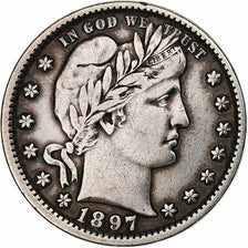 United States, Quarter, Barber Quarter, 1897, U.S. Mint, Silver, EF(40-45)