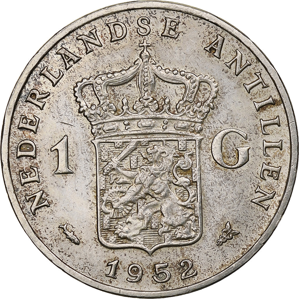Netherlands Antilles, Juliana, Gulden, 1952, Silver, AU(55-58), KM:2