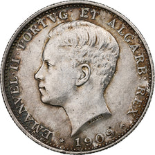 Portugal, Manuel II, 200 Reis, 1909, Paris, Silver, AU(55-58), KM:549
