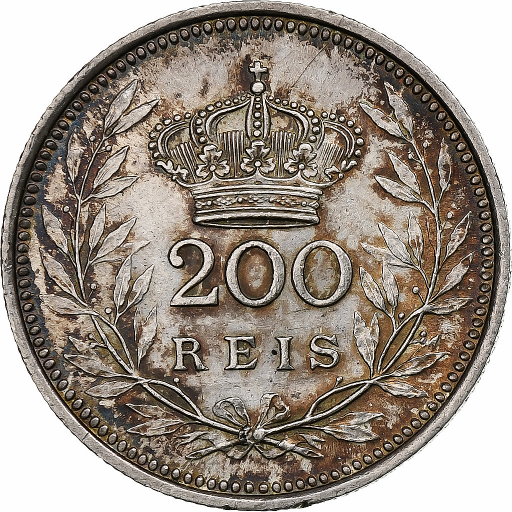 Portugal, Manuel II, 200 Reis, 1909, Paris, Silver, AU(55-58), KM:549