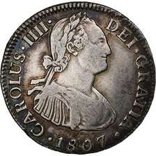 México, Charles IV, 2 Reales, 1807, Mexico City, Plata, MBC, KM:91
