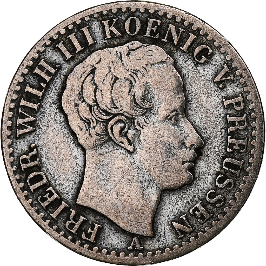 German States, PRUSSIA, Friedrich Wilhelm III, 1/6 Thaler, 1823, Berlin, Silver