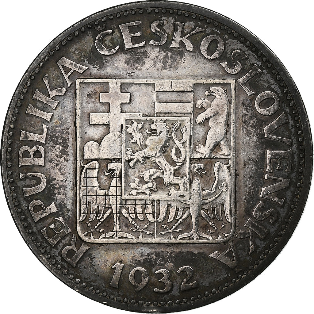Czechoslovakia, 10 Korun, 1932, Silver, VF(30-35), KM:15