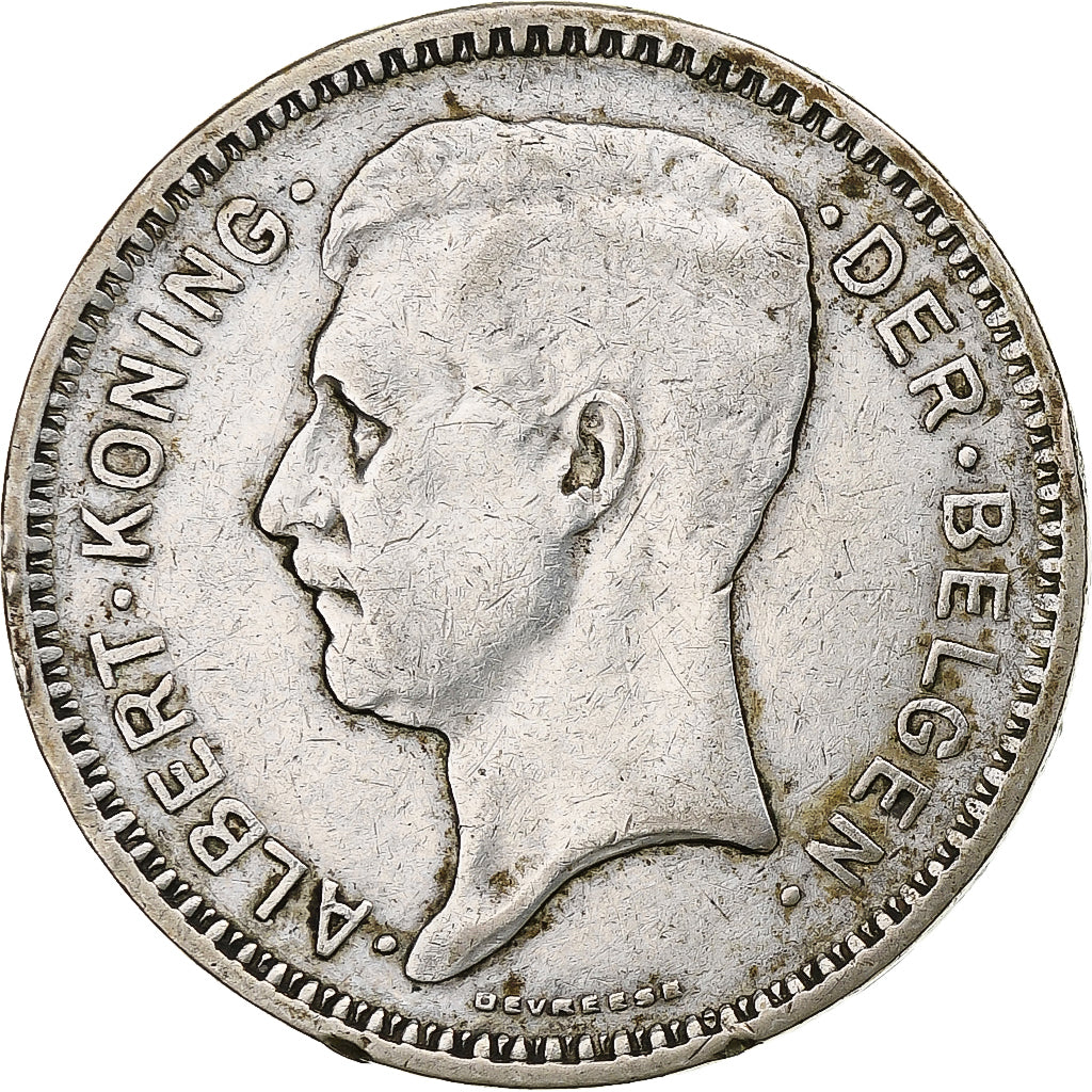 Belgium, Albert I, 20 Francs, 20 Frank, 1934, Silver, EF(40-45), KM:104.1
