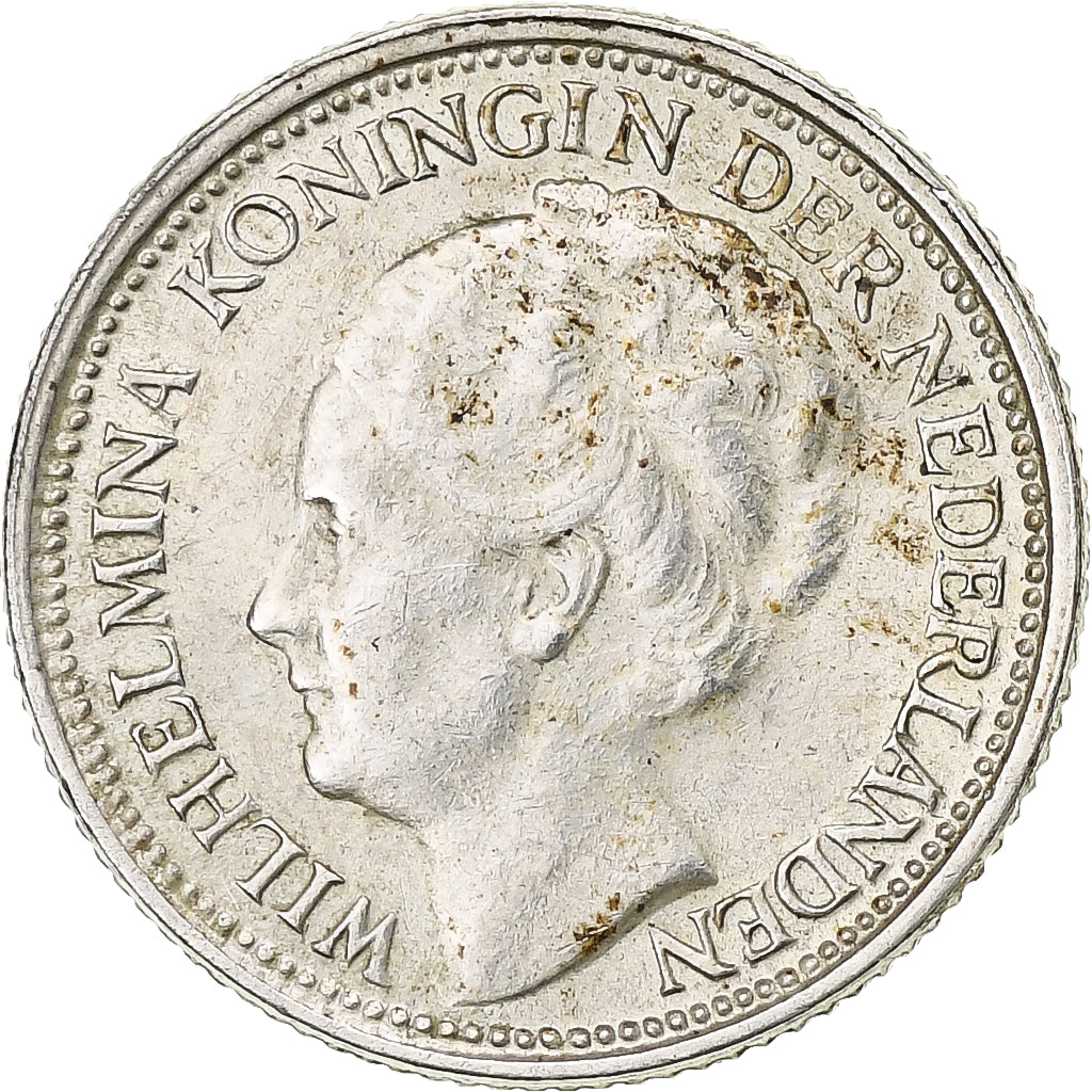 Holandia, Wilhelmina I, 10 Cents, 1941, Srebro, EF(40-45), KM:163