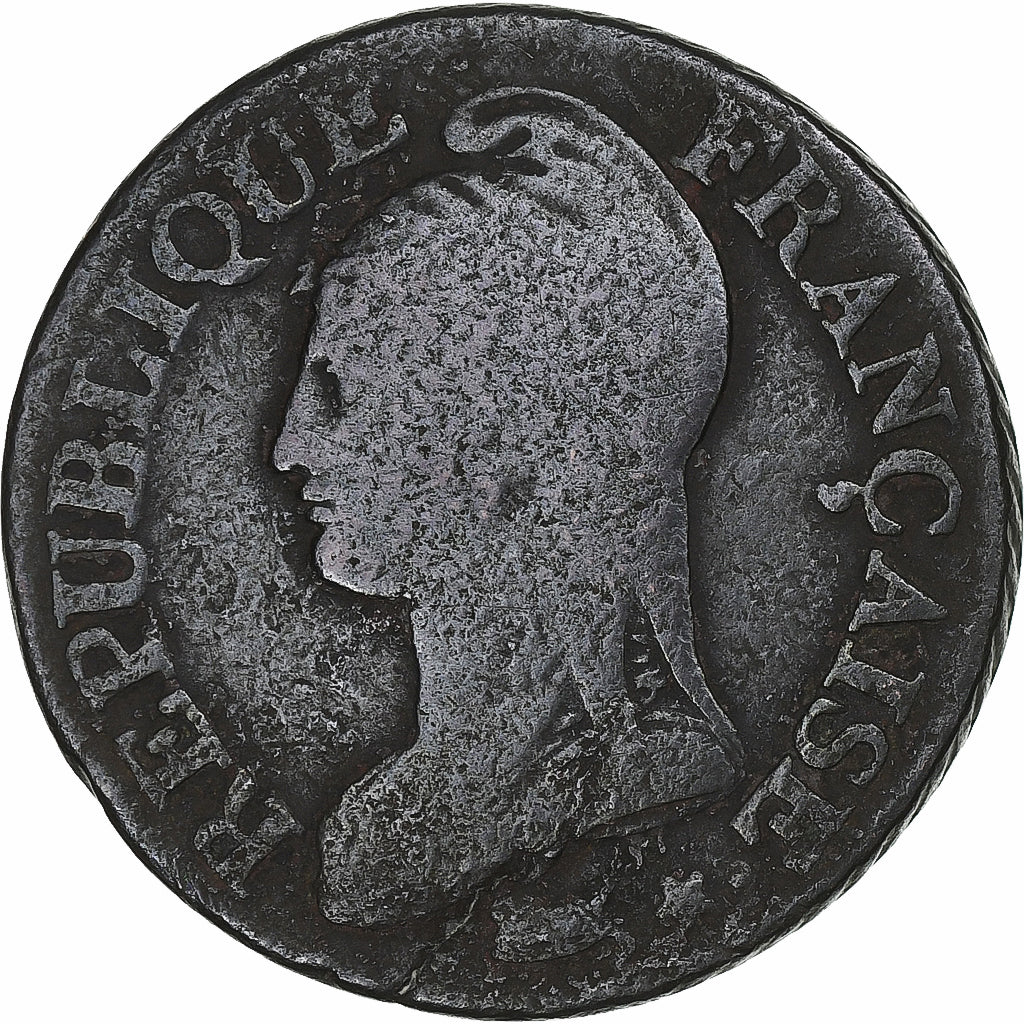 France, 5 Centimes, Dupré, AN 8, Lille, Bronze, VF(20-25), Gadoury:126a