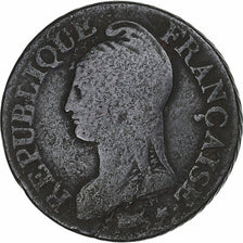France, 5 Centimes, Dupré, AN 8, Lille, Bronze, VF(20-25), Gadoury:126a