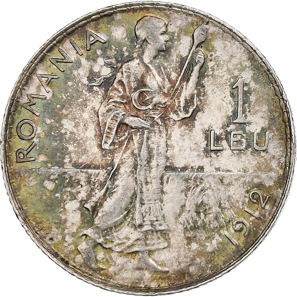 Romania, Carol I, Leu, 1912, Silver, EF(40-45), KM:42