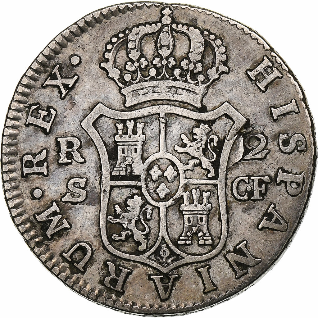 Spagna, Charles III, 2 Reales, 1774, Seville, Argento, MB+, KM:412.2