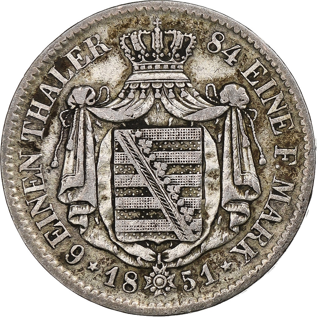 Stati tedeschi, SAXONY-ALBERTINE, Friedrich August II, 1/6 Thaler, 1/4 Gulden