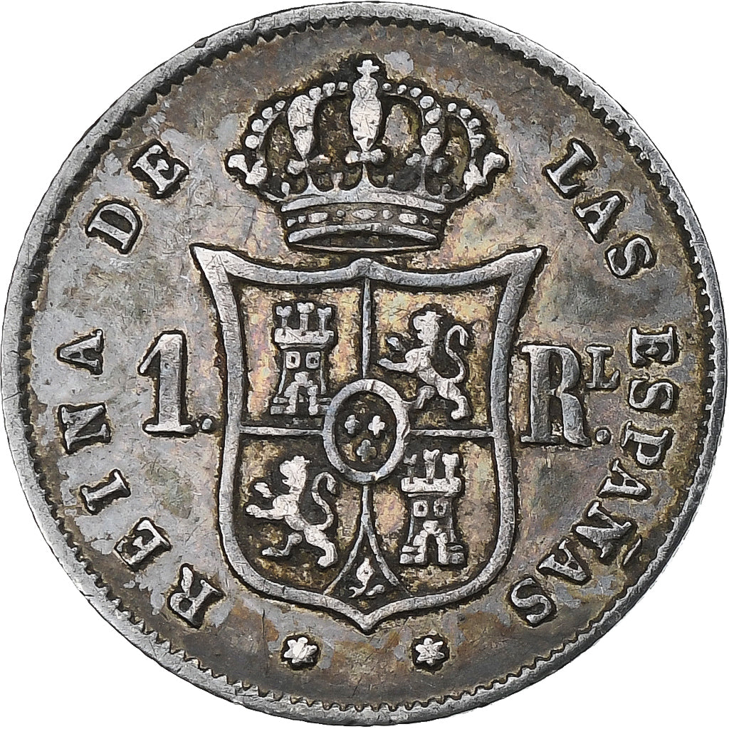Spain, Isabel II, Real, 1859, Madrid, Silver, EF(40-45), KM:606.1