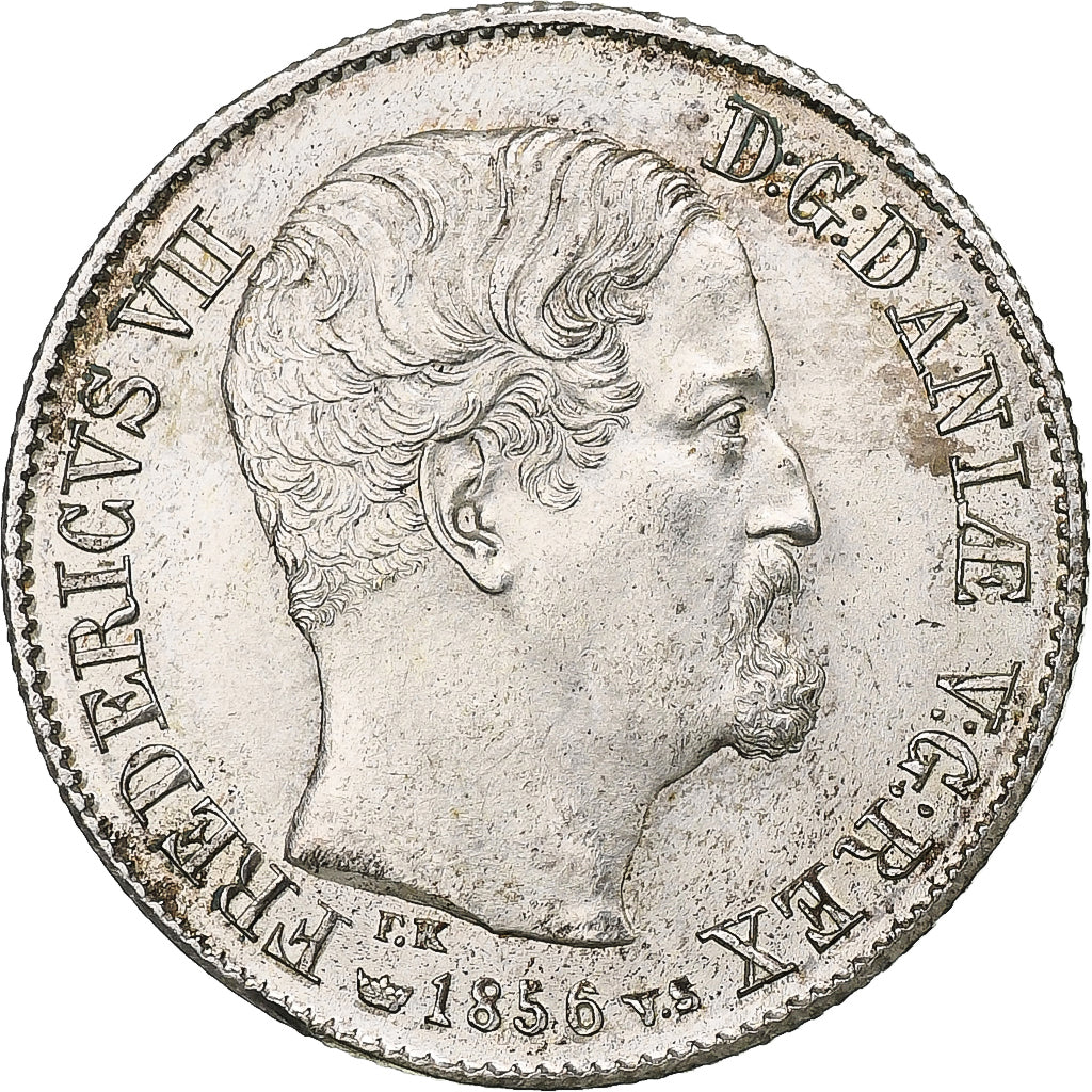Danimarca, Frederik VII, 16 Skilling Rigsmont, 1856, Copenhagen, Argento, SPL-