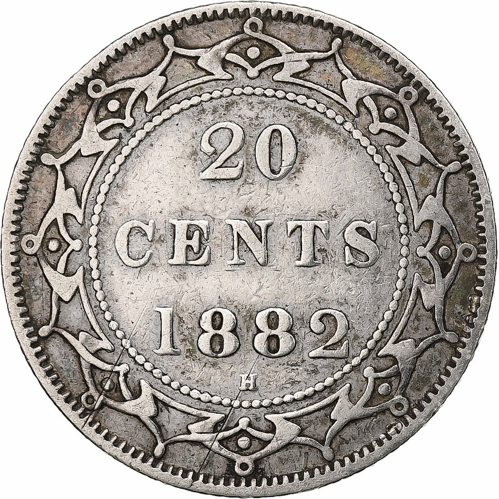 Terre-Neuve, Victoria, 20 Cents, 1882, Royal Canadian Mint, Rare, Argent, TTB