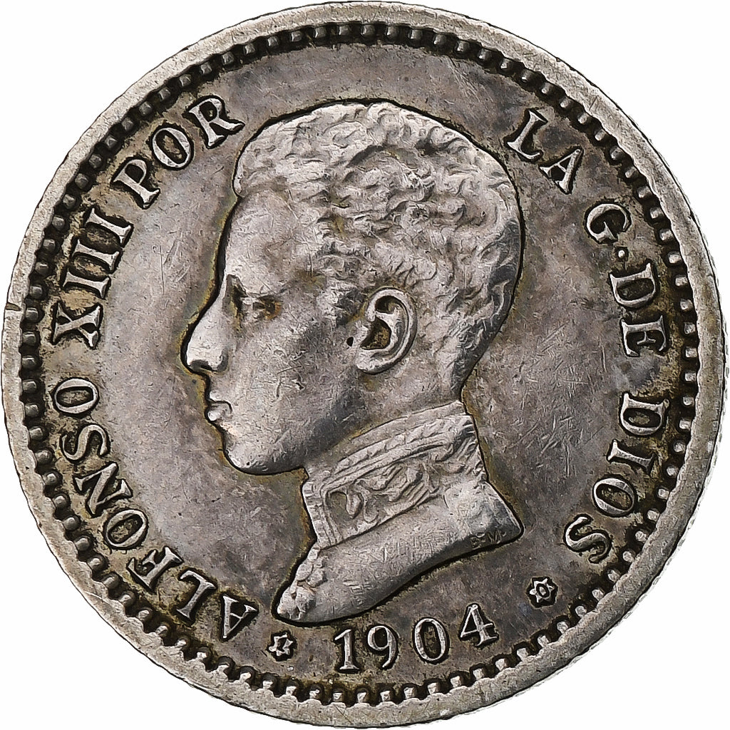 Hiszpania, Alfonso XIII, 50 Centimos, 1910, Madrid, Srebro, AU(50-53), KM:723