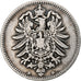ALEMANIA - IMPERIO, Wilhelm I, Mark, 1873, Munich, Plata, BC+, KM:7