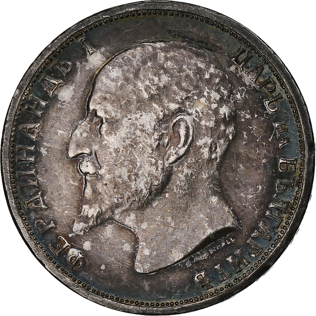Bulgaria, Ferdinand I, Lev, 1913, Silver, AU(50-53), KM:31