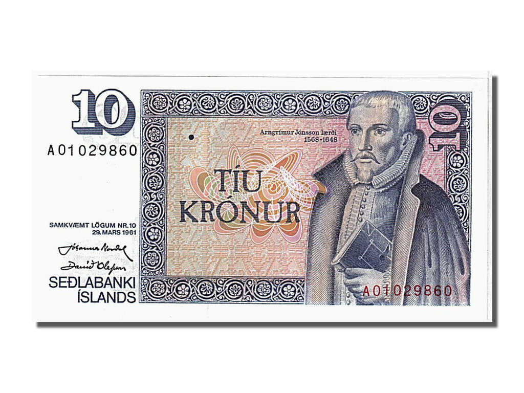 Iceland, 10 Krónur, 1961, KM #48a, 1961-03-29, UNC(65-70), A01029860