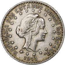 Brazil, 1000 Reis, 1913, Berlin, Silver, AU(55-58), KM:513