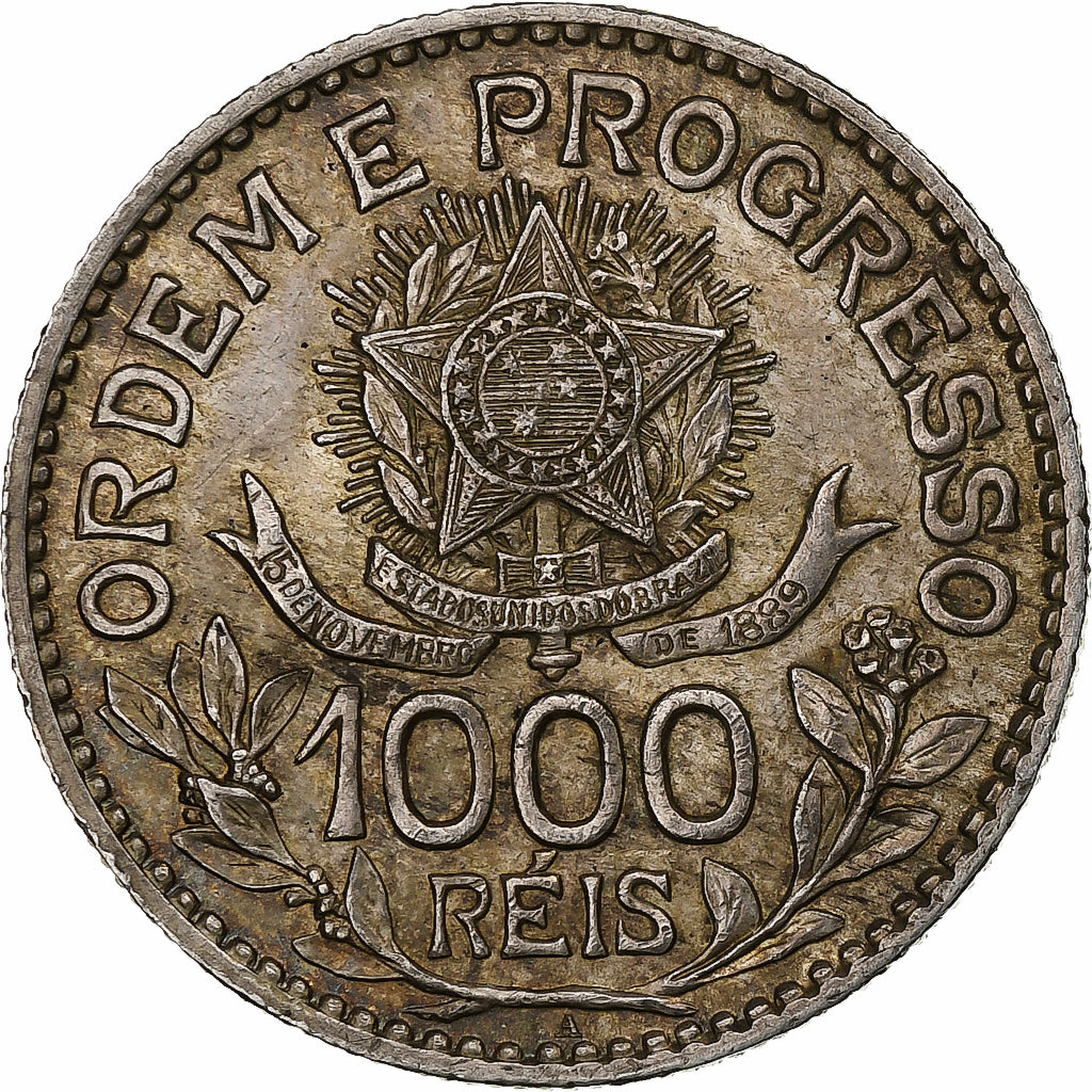 Brazil, 1000 Reis, 1913, Berlin, Silver, AU(55-58), KM:513