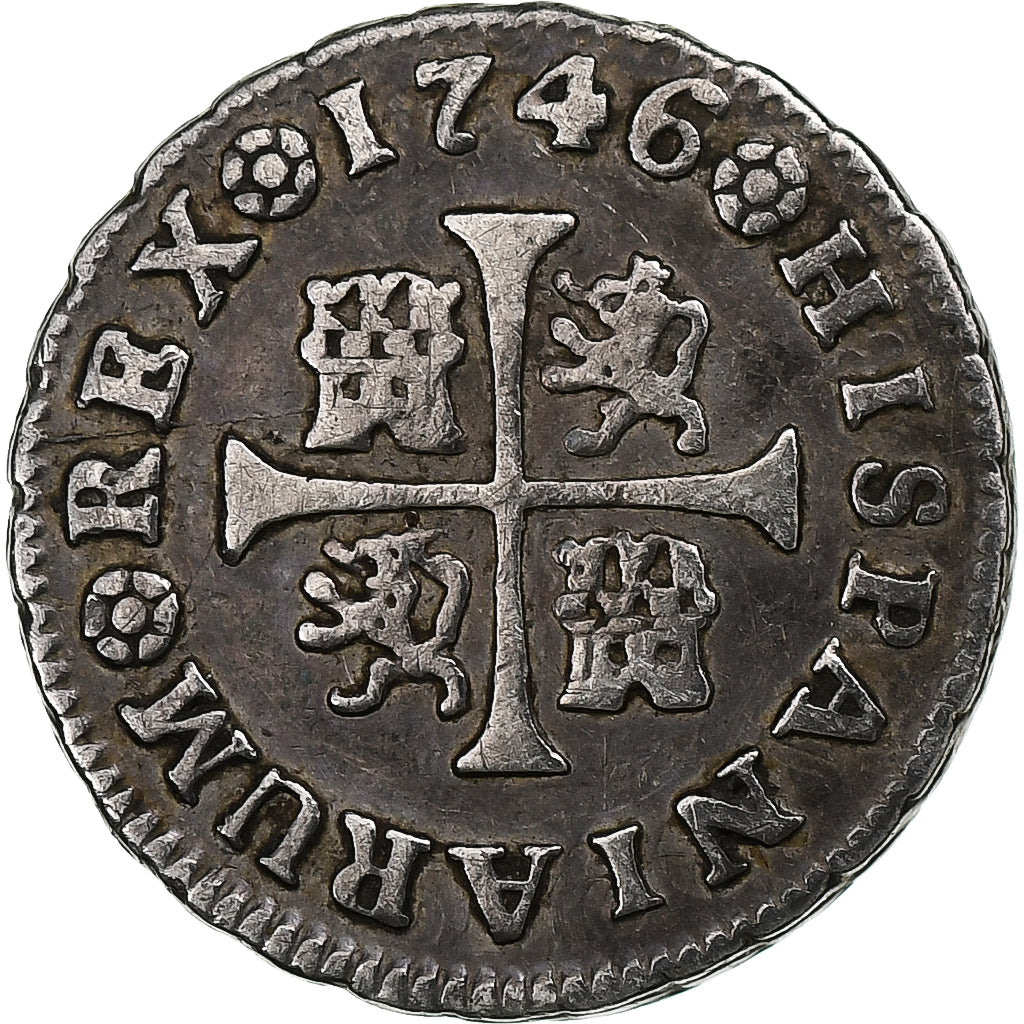 Spain, Philip V, 1/2 Réal, 1746, Madrid, Silver, EF(40-45), KM:350.1