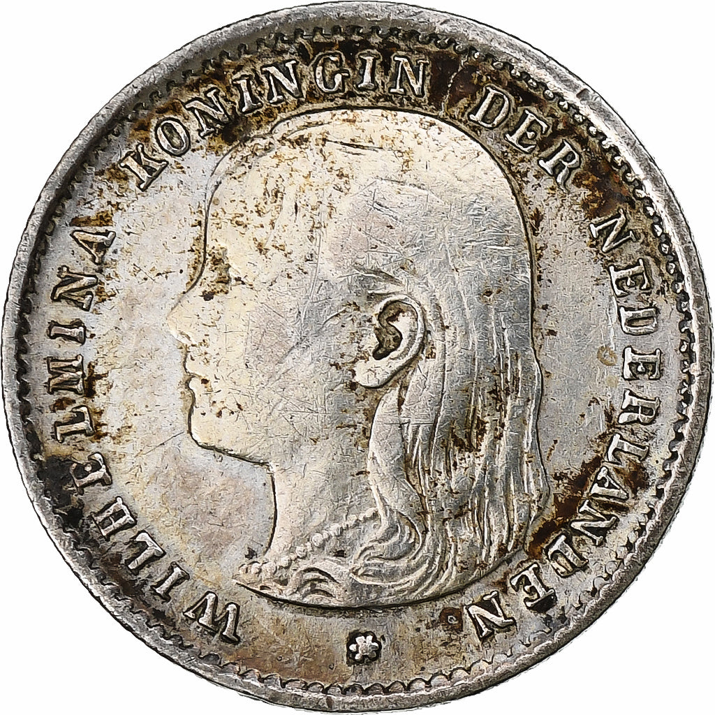 Holandia, Wilhelmina I, 10 Cents, 1897, Srebro, VF(30-35), KM:116