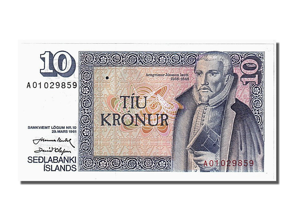 Iceland, 10 Krónur, 1961, KM #42, 1961-03-29, UNC(65-70), A01029859