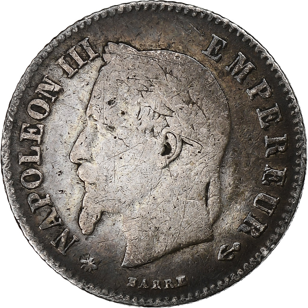 France, Napoleon III, 20 Centimes, 1866, Paris, Silver, VF(30-35), Gadoury:308