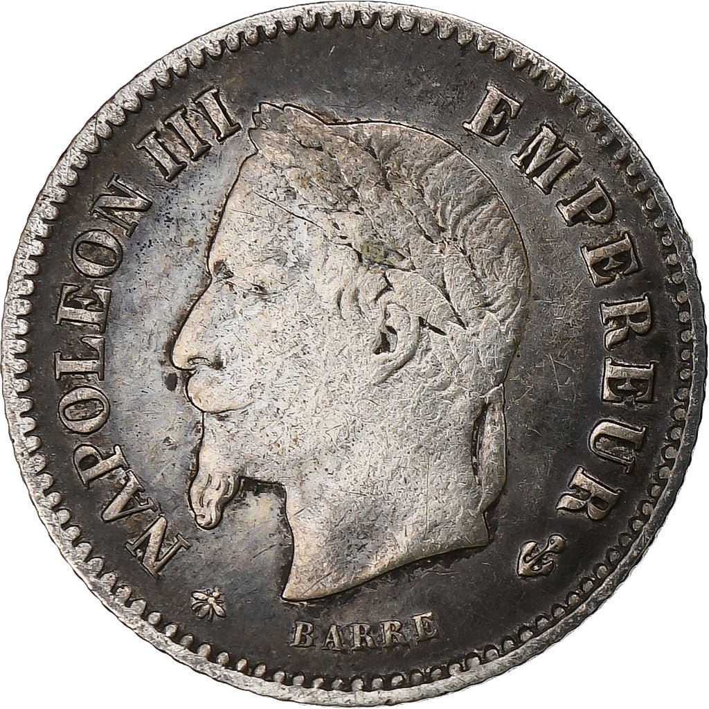 France, Napoléon III, 20 Centimes, 1867, Paris, Argent, TB+, Gadoury:309