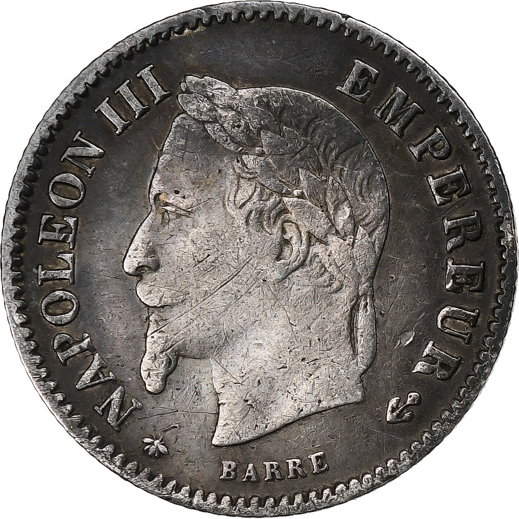 France, Napoléon III, 20 Centimes, 1867, Paris, Argent, TB+, Gadoury:309
