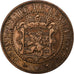 Luksemburg, William III, 10 Centimes, 1855, Paris, Brązowy, AU(50-53), KM:23.2