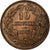 Luksemburg, William III, 10 Centimes, 1855, Paris, Brązowy, AU(50-53), KM:23.2