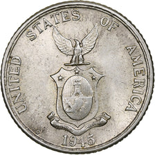 Philippines, 20 Centavos, 1945, Silver, AU(55-58), KM:182