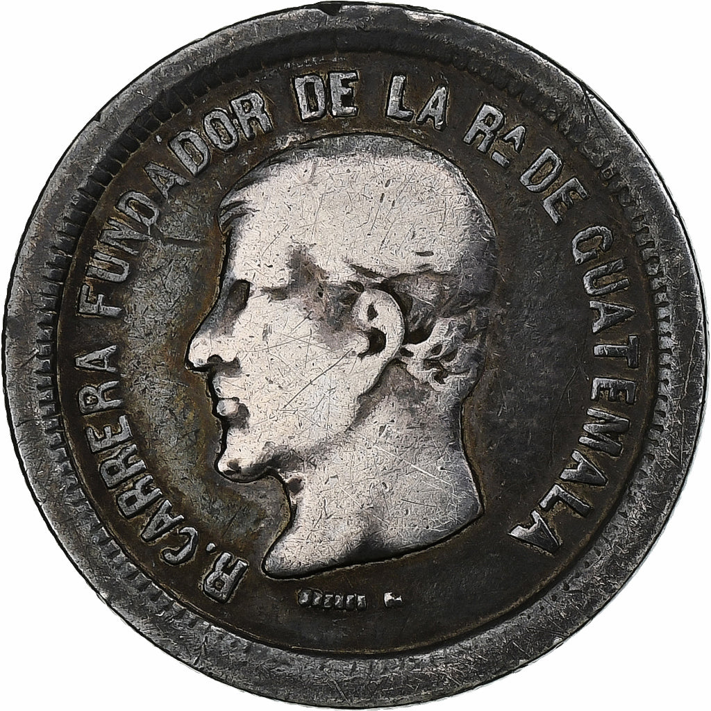 Guatemala, Real, 1867, Silver, VF(20-25), KM:141